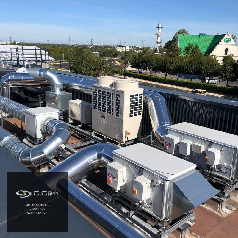 Climatisation de bâtiment industriel - Installation unité de climatisation sur toit